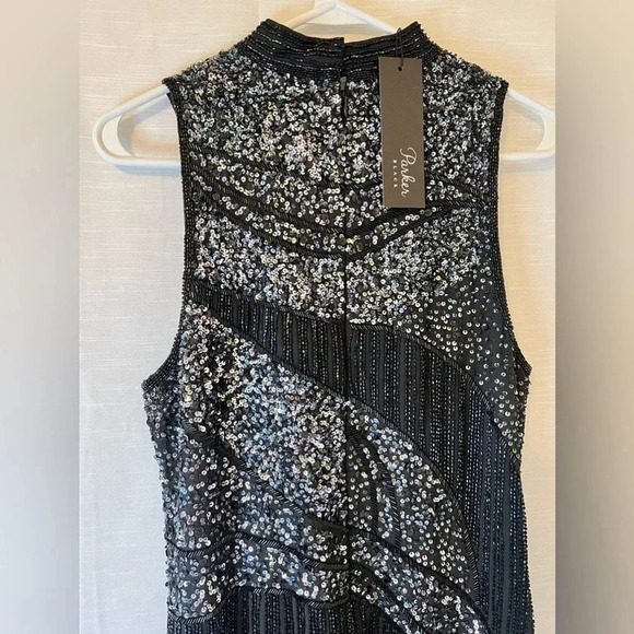 Parker Women’s Sequins Beaded Dress Size 10 - Picture 7 of 11